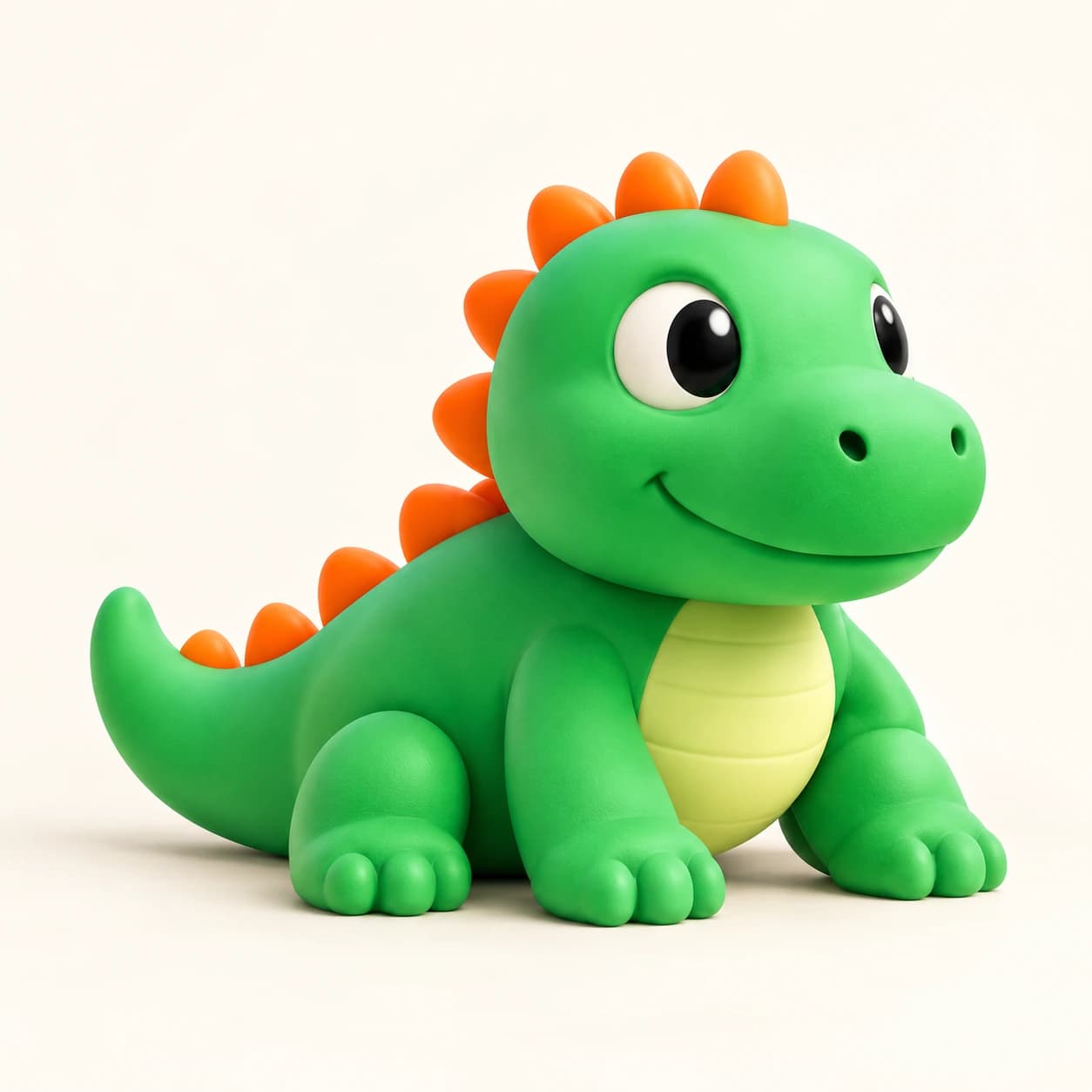 Rexy: dinosauro verde con spine arancioni.