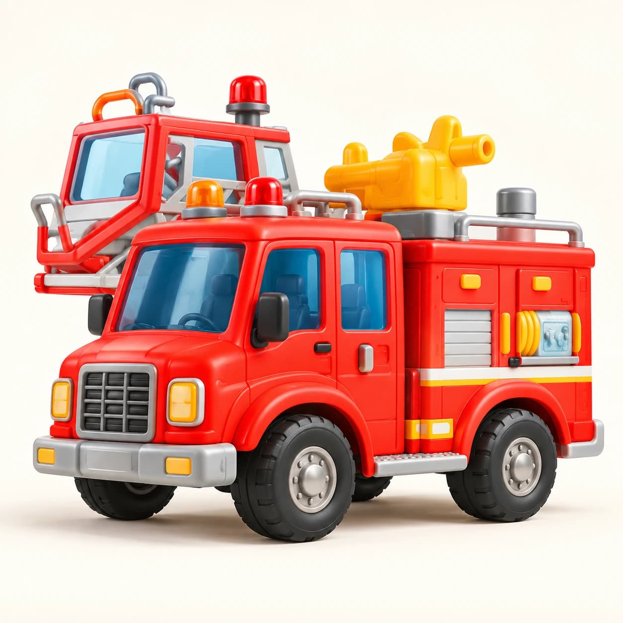 Turbo: camion dei pompieri rosso con la scala.